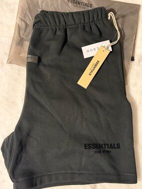 Fear of God ESSENTIALS Black Men's Sweatpants with Logo Tag